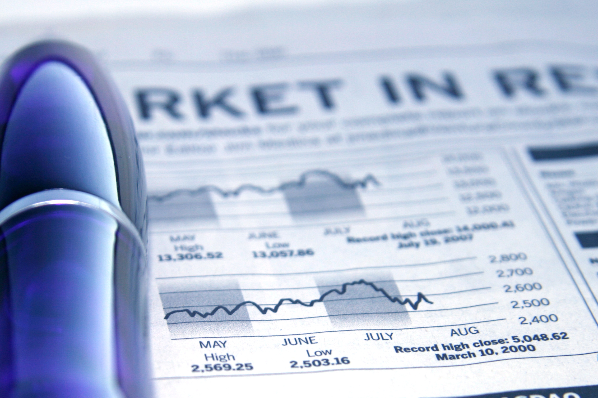 Financial Chart Newspaper Image